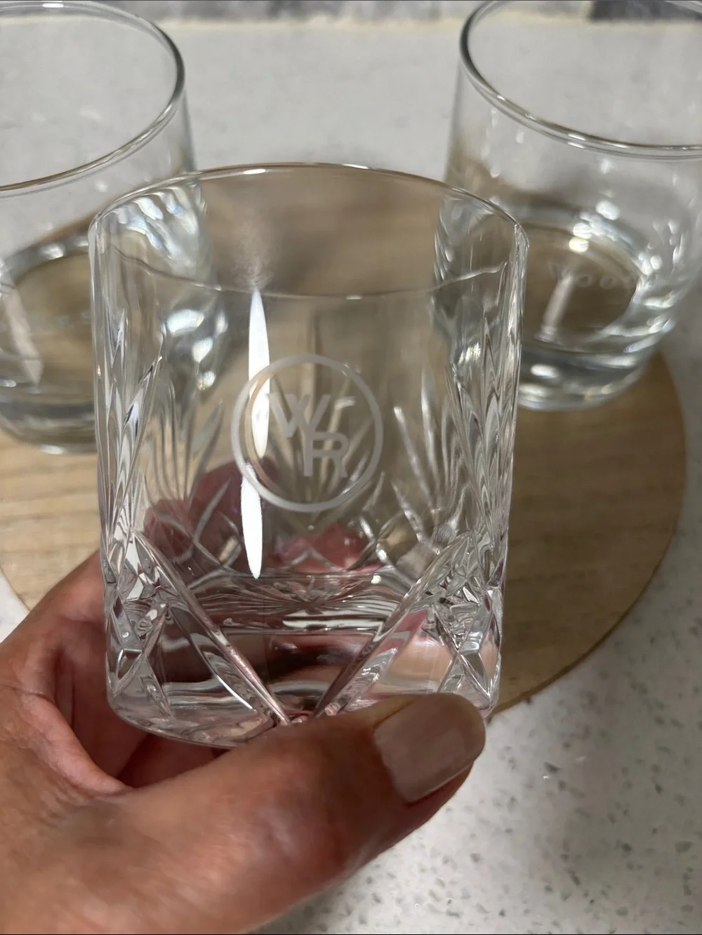 Woodford Reserve Glass Bourbon Whiskey   Lowball On The Rocks Glasses Set of 3
